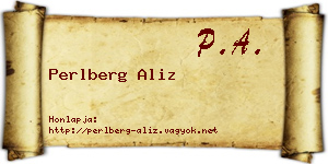 Perlberg Aliz névjegykártya